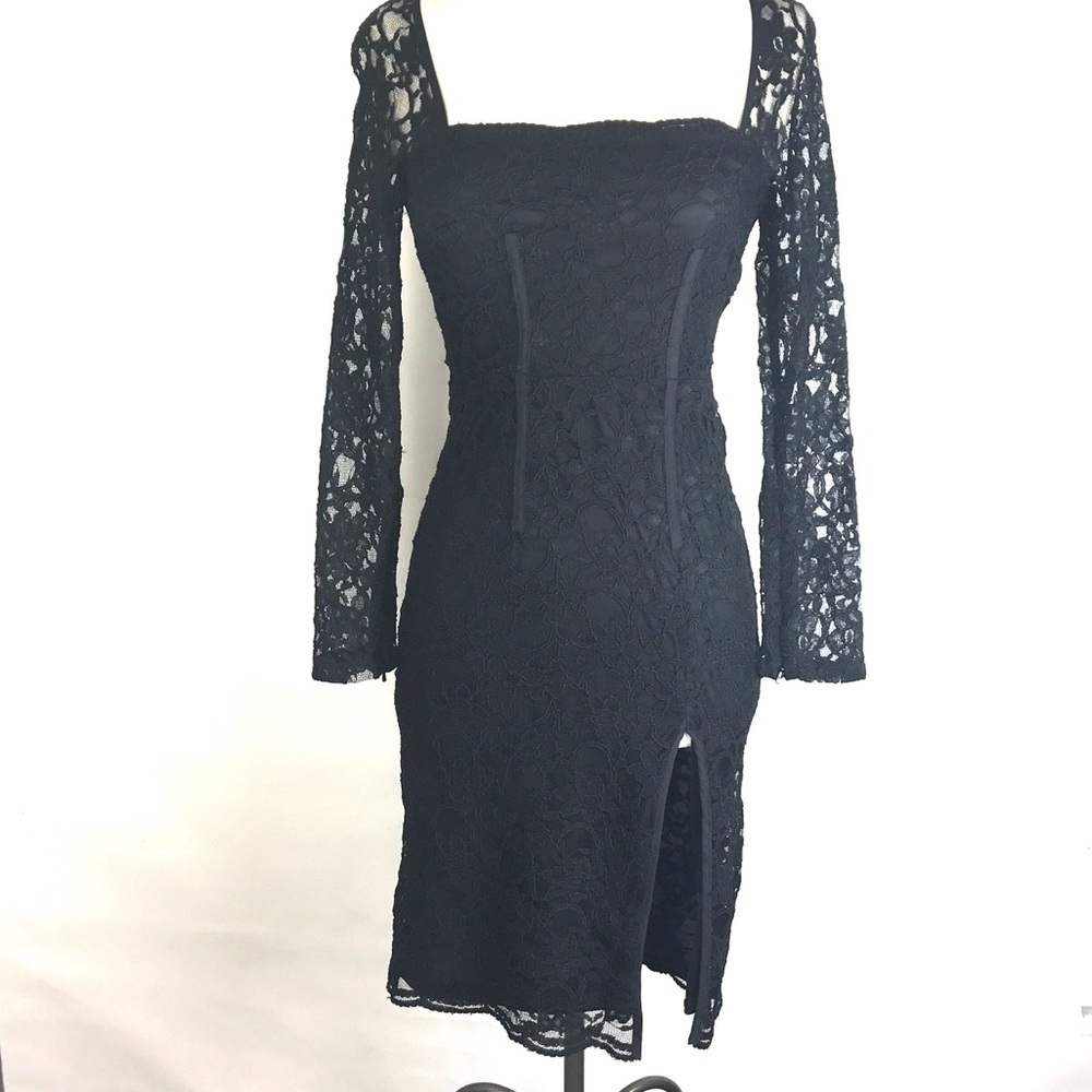 TOPSHOP Lace Midi Dress black